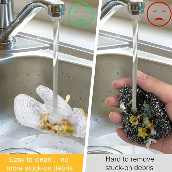 (1 Pcs ) Multipurpose Wire Dishwashing Gloves | Dishwashing Rags For Wet And Dry, Steel Wire Miracle Cleaning Cloth With Glove Shape, Non-scratch Wire Dish Cloths For Washing Dishes, Kitchen | Anti-heat Aluminium Gloves