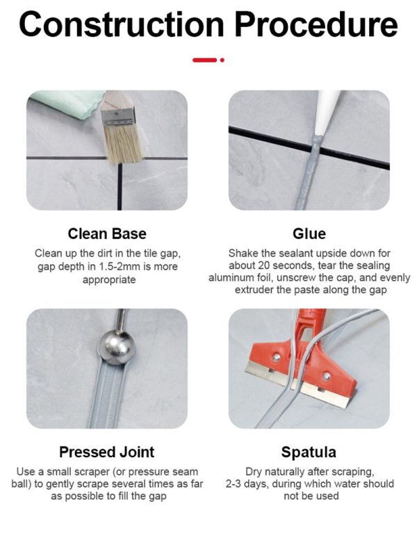 Tile Reform Glue Tiles Gap Filler Agent | Waterproof Grout Sealant Adhesive Adhesive (280ml)