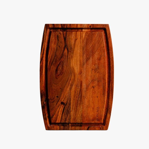 Acacia Parabola Face-grain Cutting Board – 14” X 10” X 2” | Durable & Stylish Butcher Block For Kitchen Prep & Serving