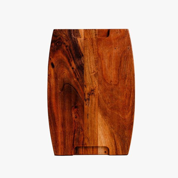 Acacia Parabola Face-grain Cutting Board – 14” X 10” X 2” | Durable & Stylish Butcher Block For Kitchen Prep & Serving