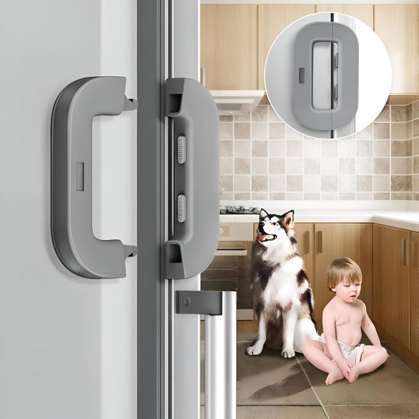 Child Safety Refrigerator Lock, Refrigerator Door Lock, Self Adhesive Freezer Door, Refrigerator Door, Double Safety Button, Home Safe Design, Child Proof Refrigerator Door Lock Multi Color ( Random Color )