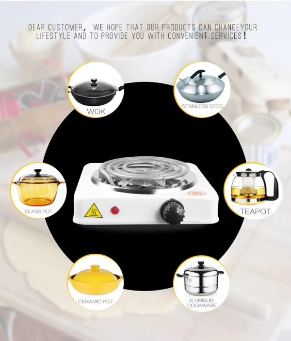 Electric Stove For Cooking – Hot Plate Heat Up In Just 2 Mins – Easy To Clean -metal Body (Random Color )