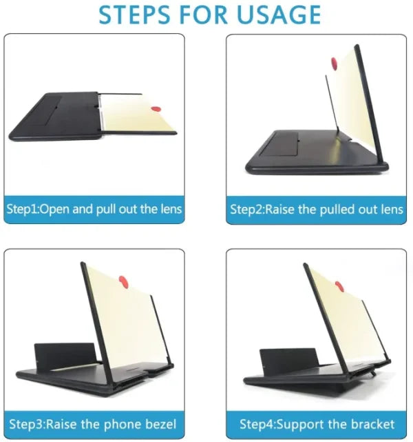 F3 Mobile Screen Magnifier | Enlarged Mobile Screen Amplifier Large Screen Eyes Protection (Random Color)