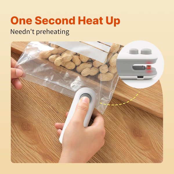 Heat Sealing Machine 2 In 1 Cutting And Sealer Usb Rechargeable Food Sealer Mini Sealer For Snack Storage Food Sealer For Chip Bags, Plastic Bags, Food Storage (Random Color)