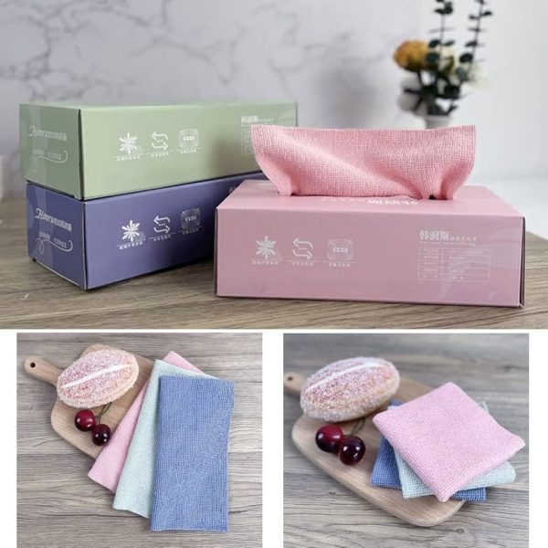 Microfiber Cleaning Cloths – 10-piece Reusable Tissue Box For Dusting, Polishing & Household Cleaning – Micro Fiber Tissues – Cleaning Cloth