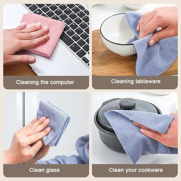 Microfiber Cleaning Cloths – 10-piece Reusable Tissue Box For Dusting, Polishing & Household Cleaning – Micro Fiber Tissues – Cleaning Cloth