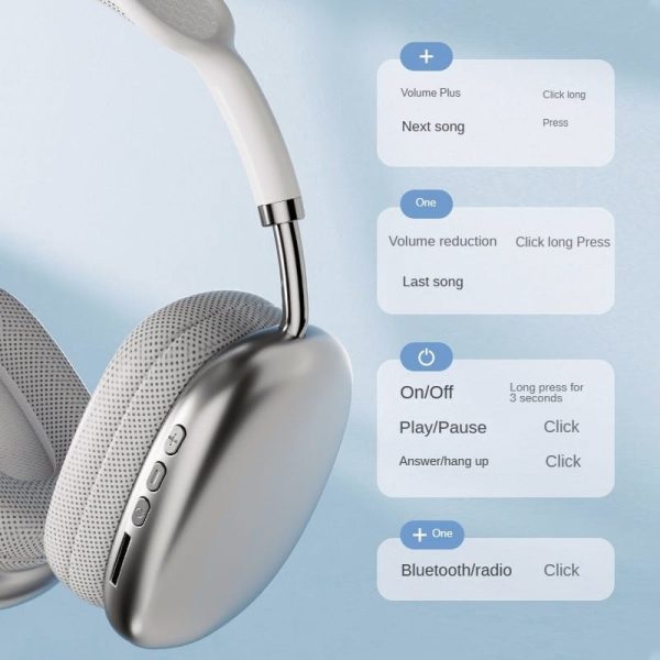 P9 Wireless Bluetooth Headphones Adjustable Over-the-ear Stereo Headset | Best Quality Wireless Headphones (Random Color)