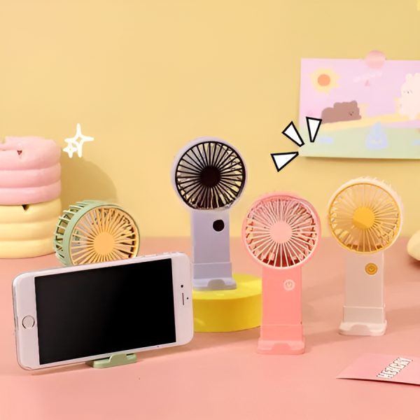 Portable Mini Rechargeable Fan – Single Speed Air Cooler For Summer Use (Random Colors)