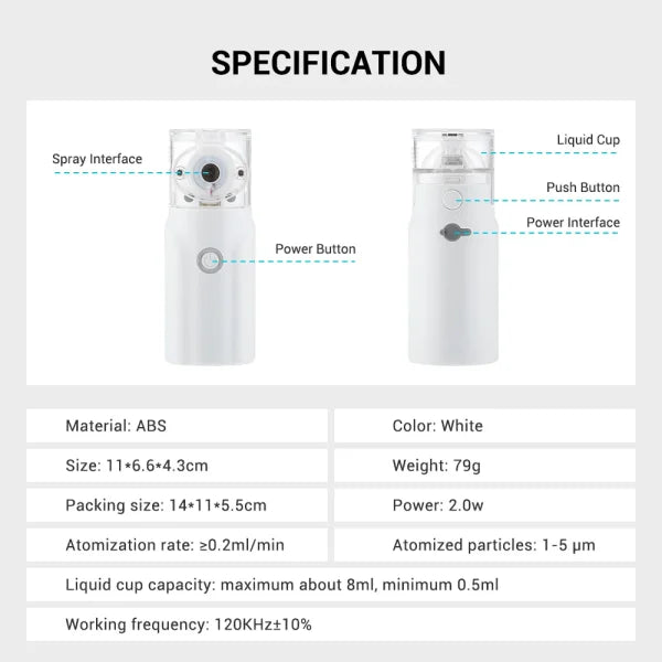 Portable Nebulizer For Asthma Inhaler Nebulizer Machine For Kids And Adults Medical Asthma Nebulizer – Rechargeable