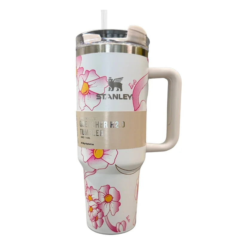 White Barbie Stanlay Tumbler | H2.0 Tumbler 1.18L Limited Edition Double Wall Vacuum Insulatee
