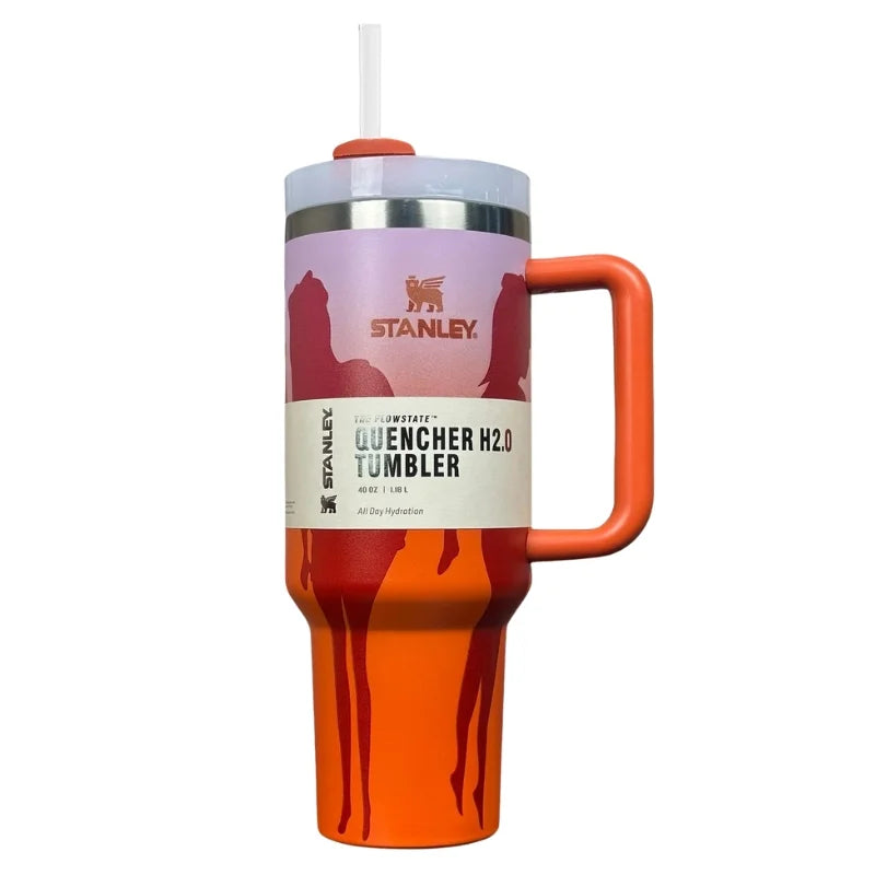 Orange Barbie Stanley Tumbler | H2.0 Tumbler 1.18L Limited Edition Double Wall Vacuum Insulated