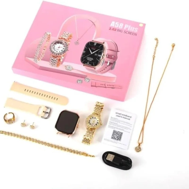 A58 Plus 6-in-1 Women’s Smartwatch | Stylish Fitness Tracker Perfect Gift Idea