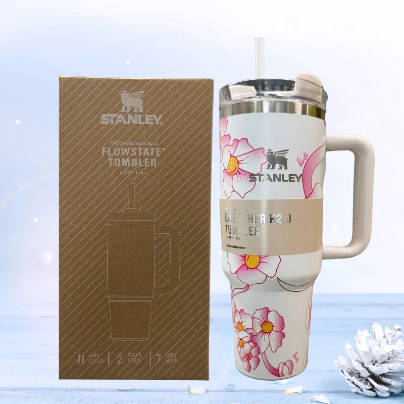 White Barbie Stanlay Tumbler | H2.0 Tumbler 1.18L Limited Edition Double Wall Vacuum Insulatee
