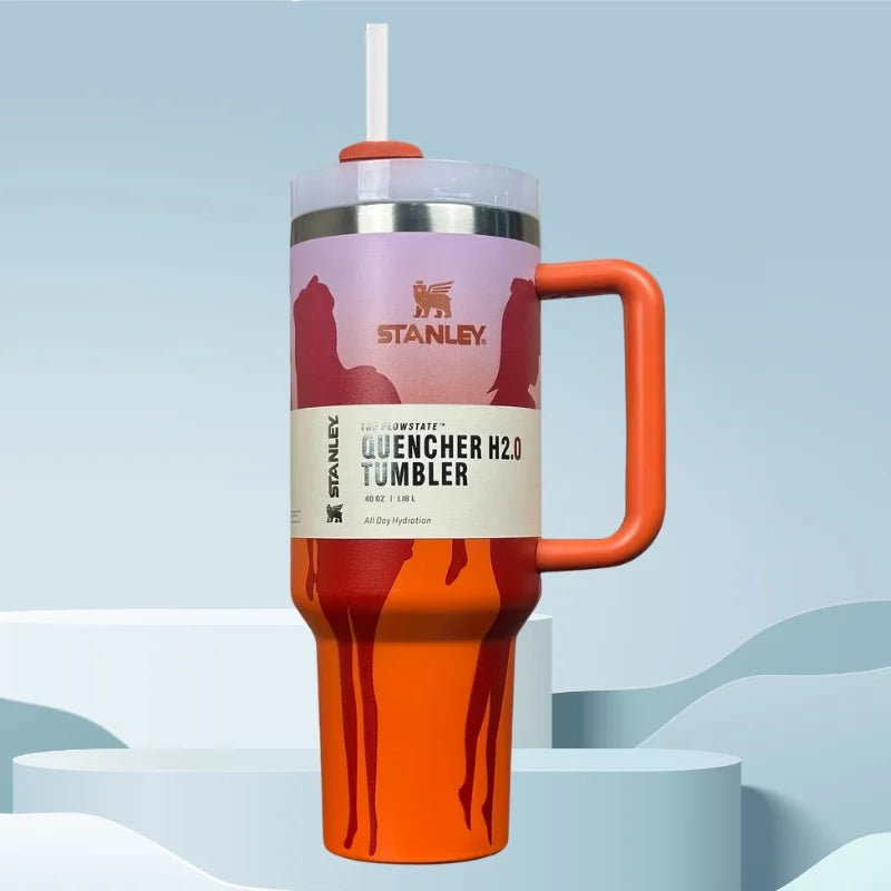 Orange Barbie Stanley Tumbler | H2.0 Tumbler 1.18L Limited Edition Double Wall Vacuum Insulated