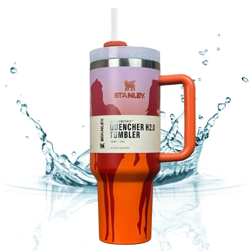 Orange Barbie Stanley Tumbler | H2.0 Tumbler 1.18L Limited Edition Double Wall Vacuum Insulated