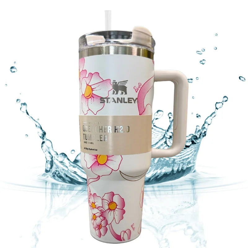 White Barbie Stanlay Tumbler | H2.0 Tumbler 1.18L Limited Edition Double Wall Vacuum Insulatee