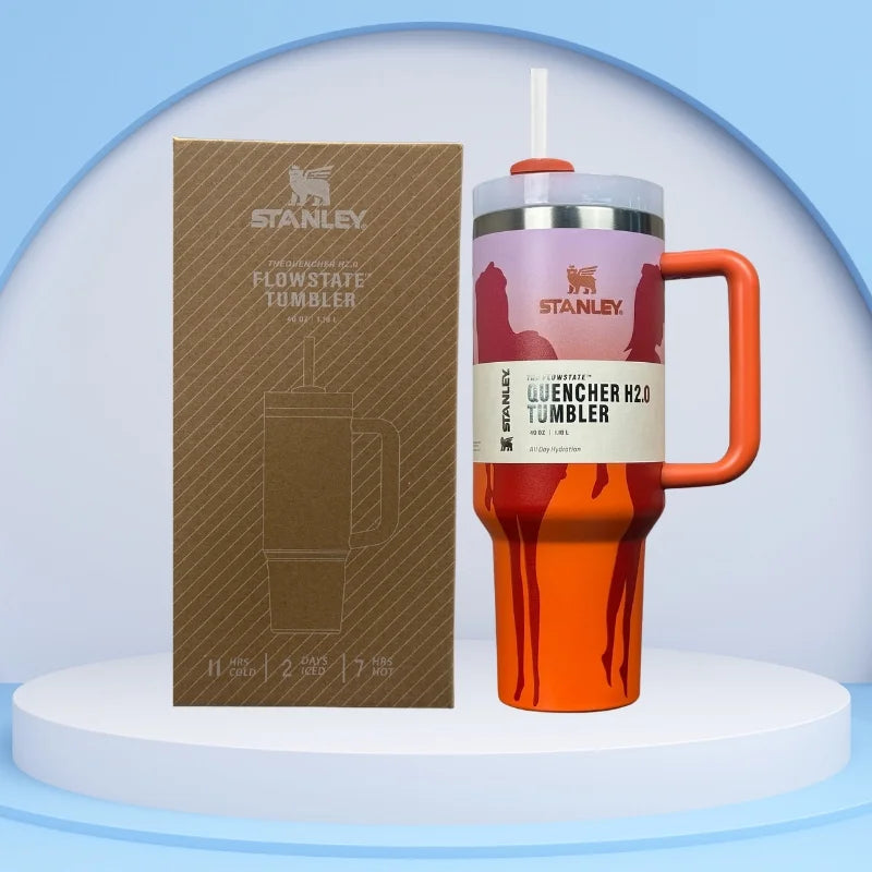 Orange Barbie Stanley Tumbler | H2.0 Tumbler 1.18L Limited Edition Double Wall Vacuum Insulated