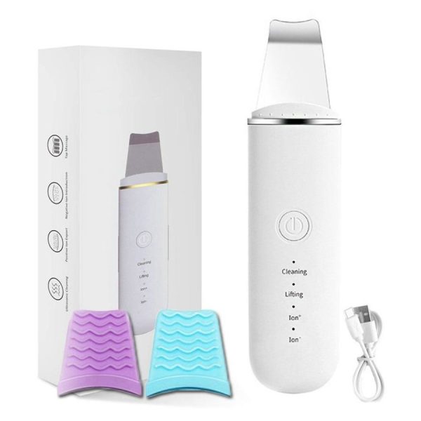 Rechargeable Ultrasonic Skin Scrubber – Deep Cleansing Facial Spatula & Blackhead Remover With Vibration & Peeling Modes