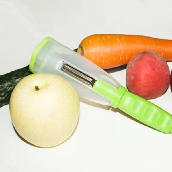 Stainless Steel Multifunctional Vegetable Fruit Peeler With Storage Box –  carrot Peeler Stainless – Veggie Peeler Kitchen Gadgets – Potatoes Cucumber Vegetables Carrot Peeler ( Random Color )