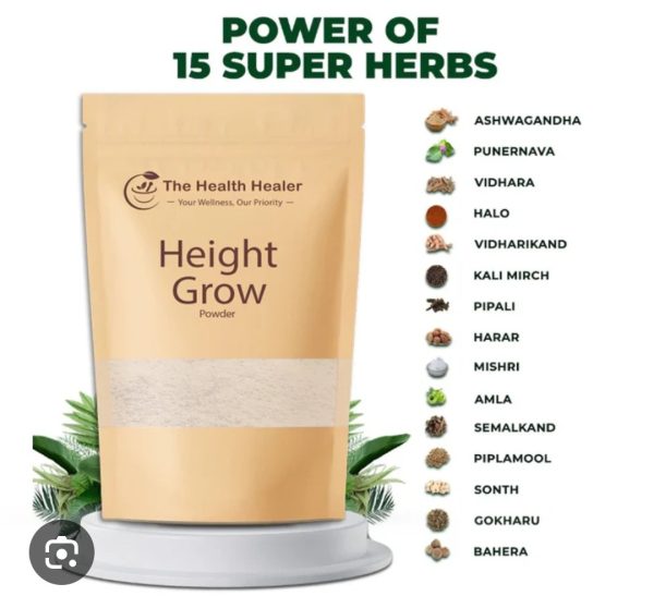 The Health Healer Height Grow Powder – 100% Natural Height Increase Supplement – 100g